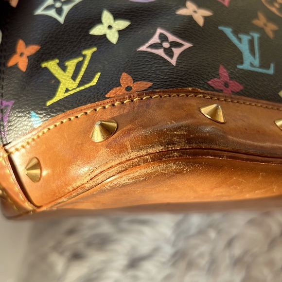 ❗️SOLD ❗️Authentic LV Multicolor Alma Louis PM Monogram Canvas Handbag Noir - Picture 15 of 16